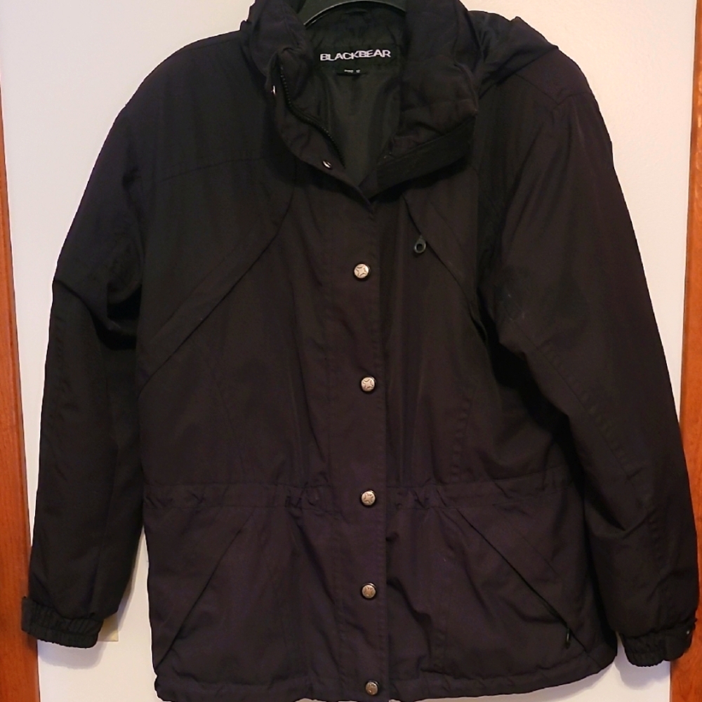 Black Bear Black Puffer Jacket with Casual Outdoor Style Sz 12